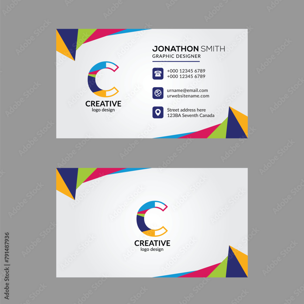 Fototapeta premium Vibrant Multi color C Letter Business Card Design