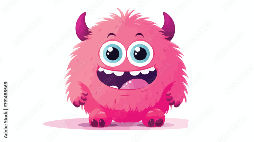Cute isolated monster on a white background. Childi