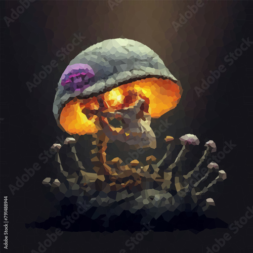 Glowing skull mushroom crea...