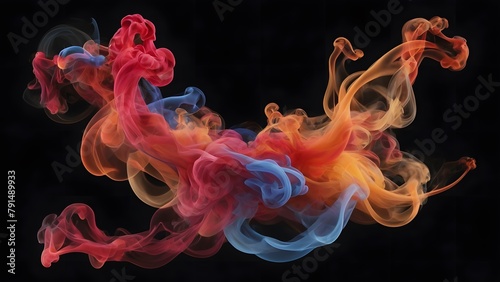 Multicolored liquid, melting abstract style, isolated plain background.