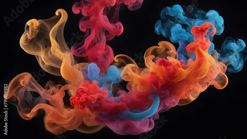Multicolored liquid, melting abstract style, isolated plain background.