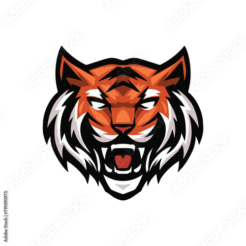 tiger head vector animal illustration wild life design art logo icon decoration sticker tattoo decorative vintage hand drawing