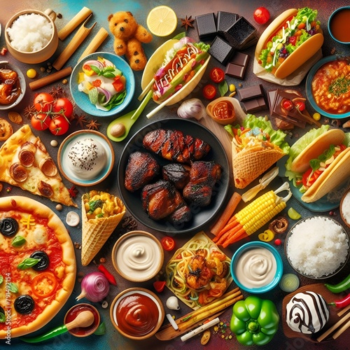 Composition of food photo