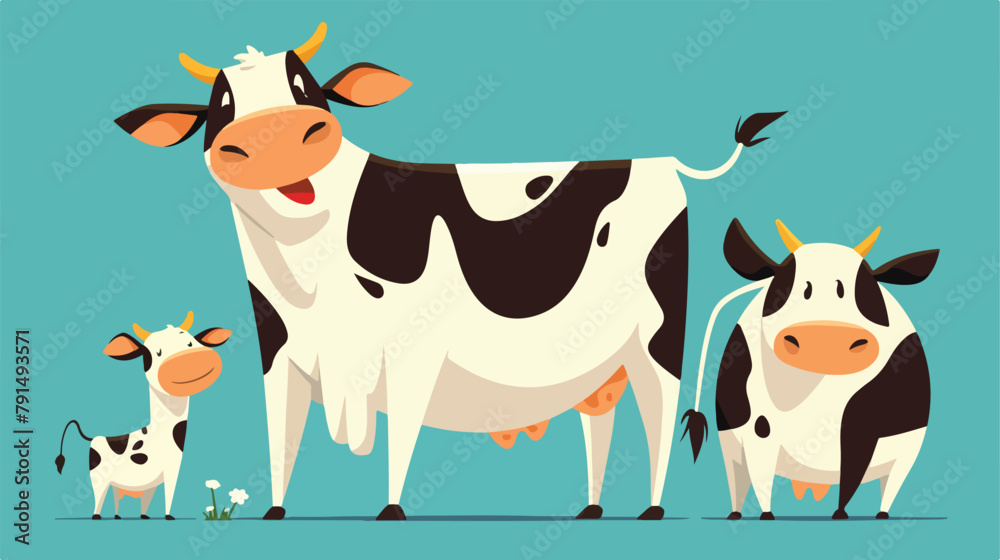Dairy cows icon outline vector. Cow cattle. Farm br - obrazy, fototapety, plakaty 