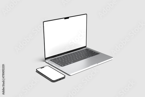 Isolated Devices Mockup - 3d rendering.