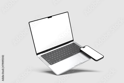Isolated Devices Mockup - 3d rendering.