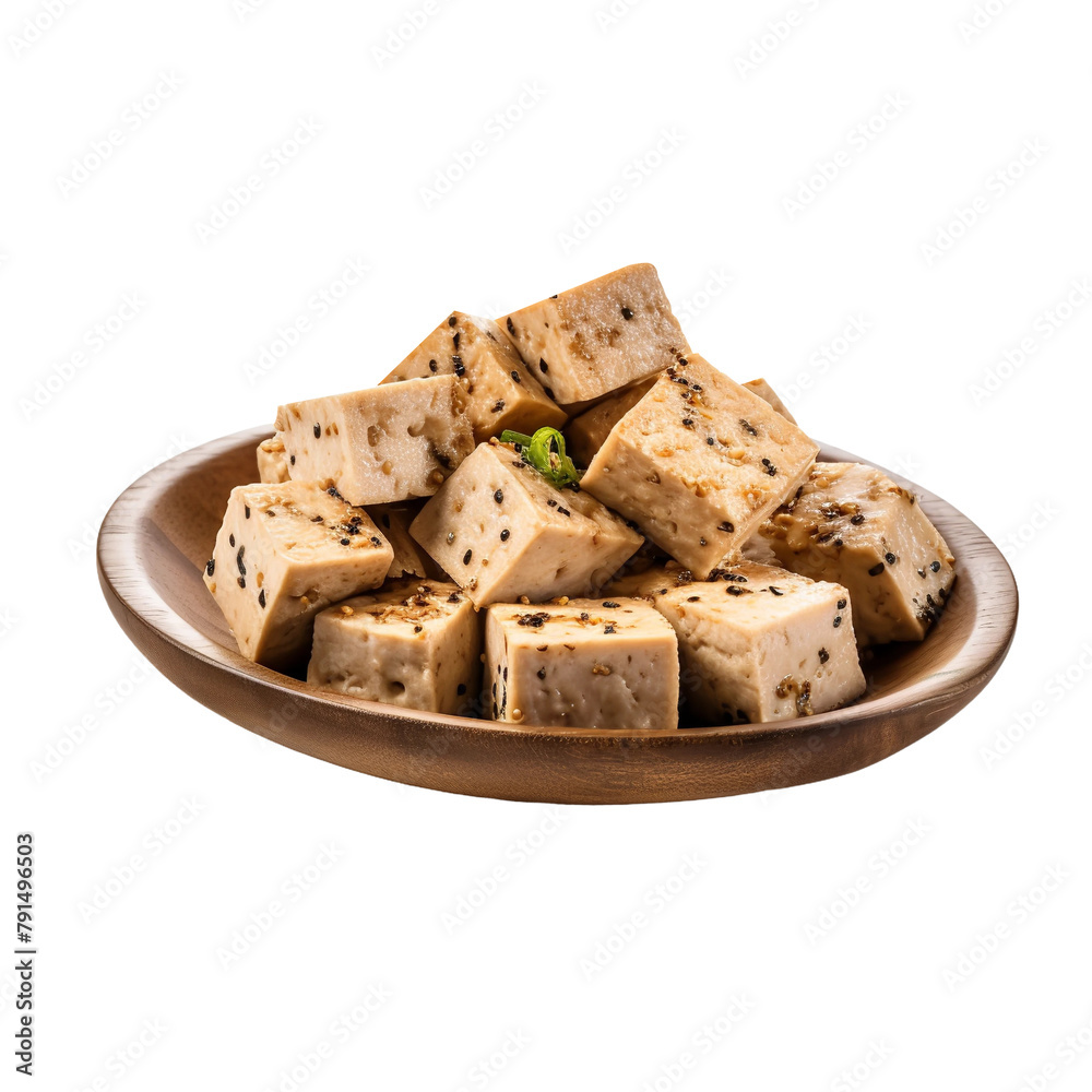 Tasty Salt and Pepper Tofu Isolated On White Background Tasty Salt and Pepper Tofu Isolated On White Background