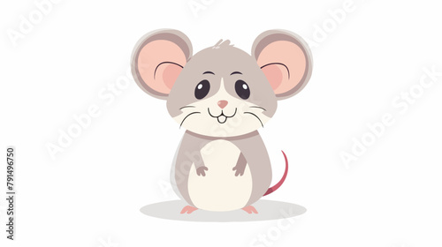 Cute baby mouse. Happy funny rodent with smiling face