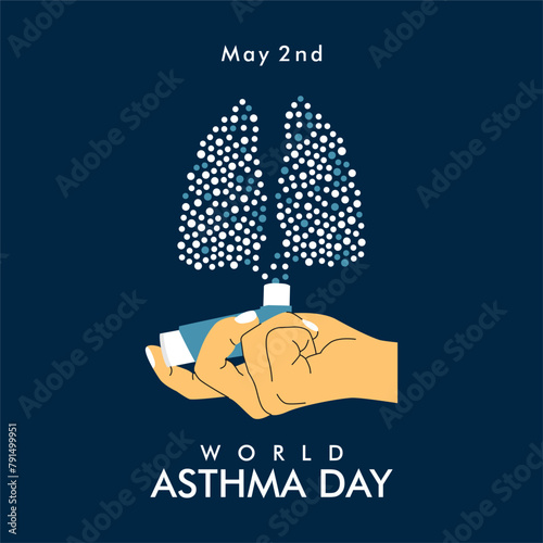 vector world asthma day banner template