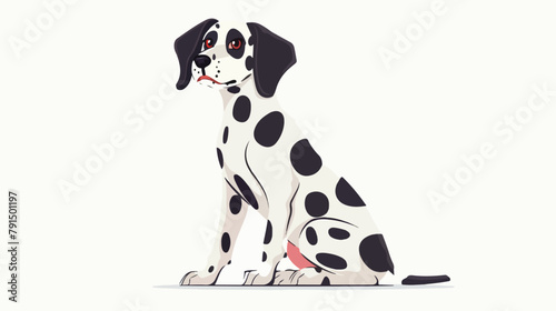 Dalmatian breed cute spotted dog. Happy purebred dogg