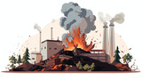 Destruction Plant - Editable vector 2d flat cartoon