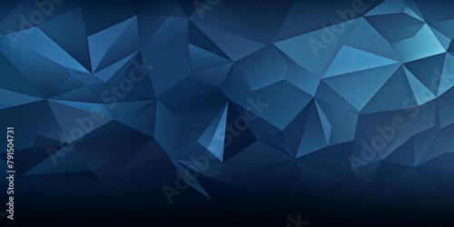 Navy Blue abstract background with low poly design, vector illustration in the style of navy blue color palette with copy space for photo text © Lenhard