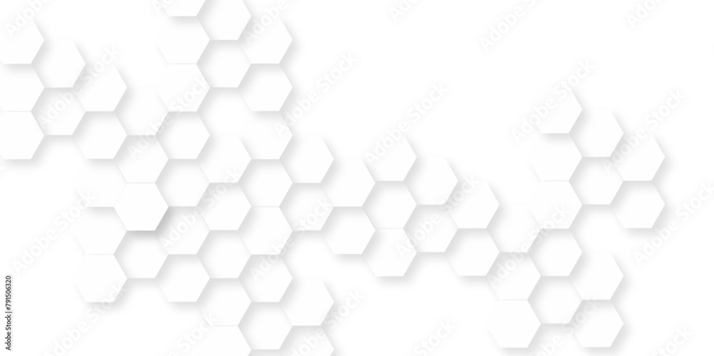 Abstract background with hexagon, modern abstract vector polygonal pattern. Futuristic abstract honeycomb technology white background. Luxury white hexagon pattern.