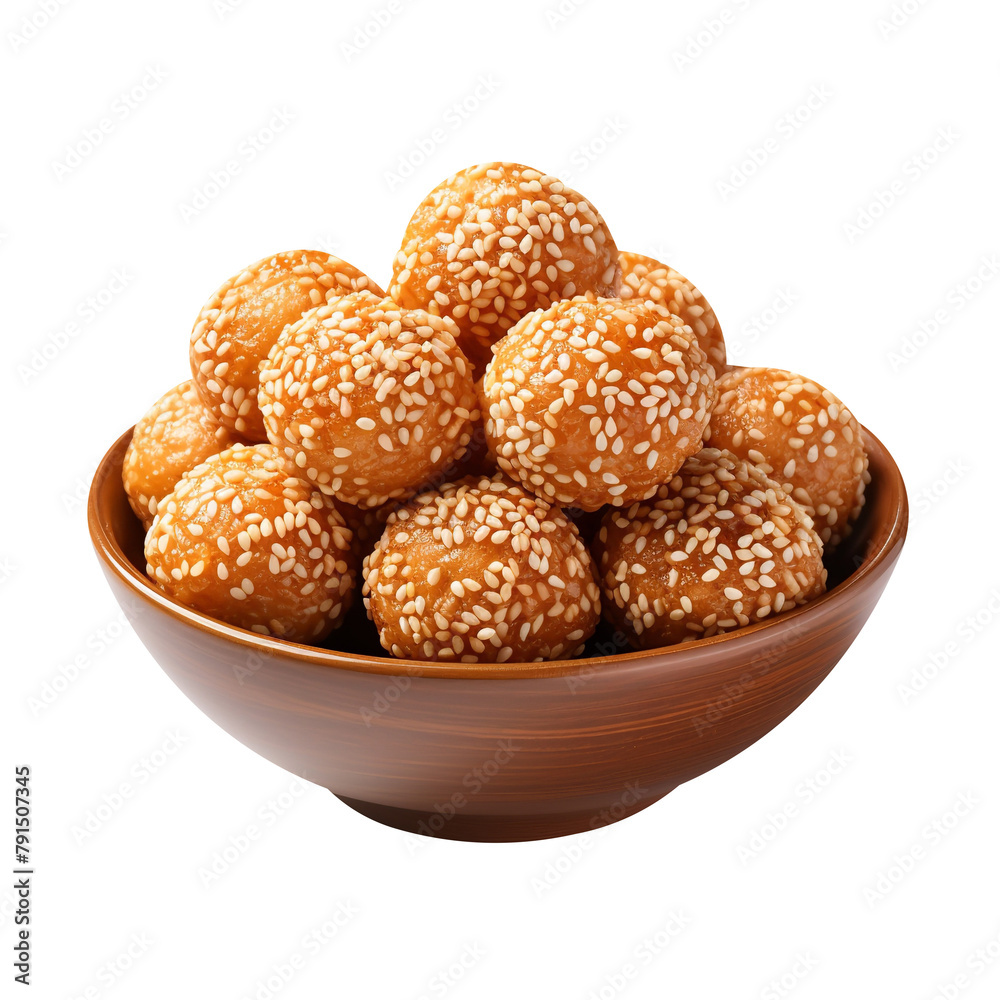 Tasty Sesame Balls Isolated On White Background Tasty Sesame Balls Isolated On White Background