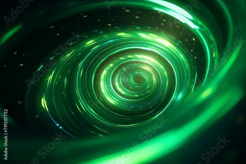 Olive abstract background with spiral. Background of futuristic swirls in the style of holographic. Shiny, glossy 3D rendering. Hologram with copy space
