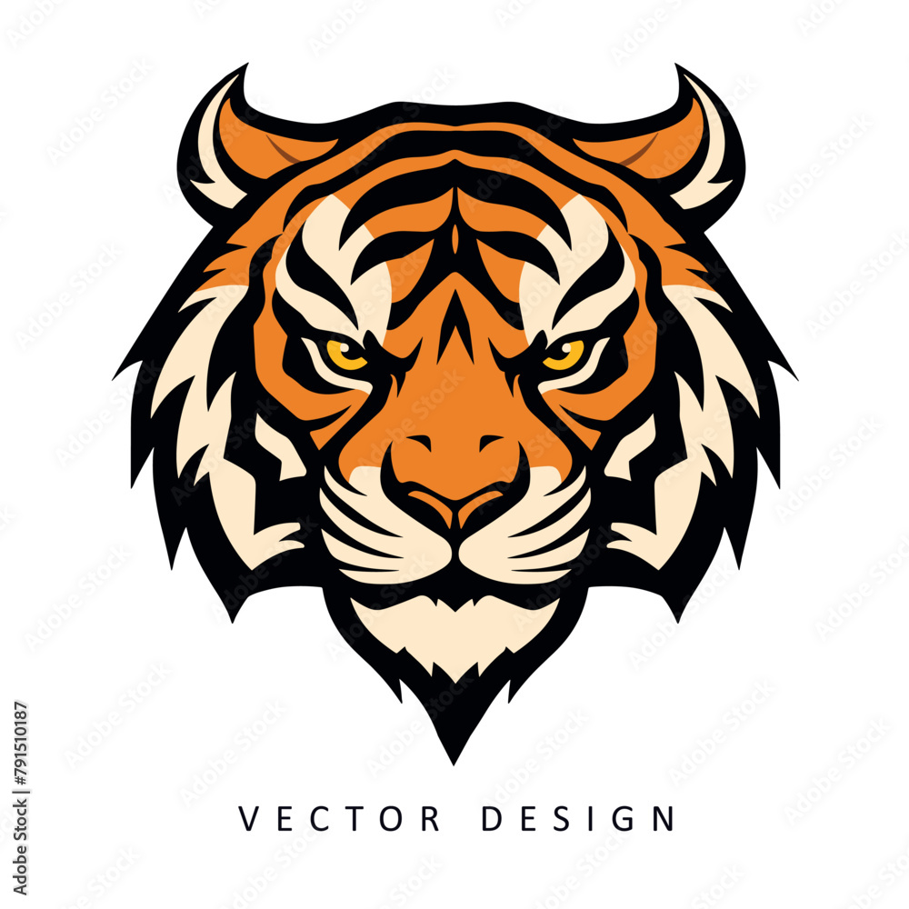 tiger minimalist elegant vector design isolated illustration