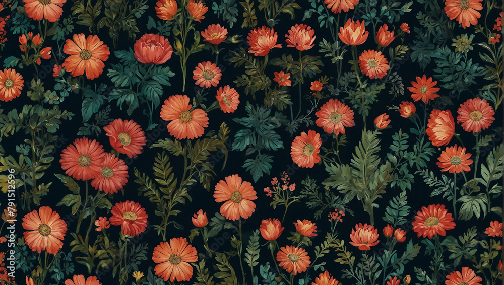 Fototapeta premium pattern with flowers