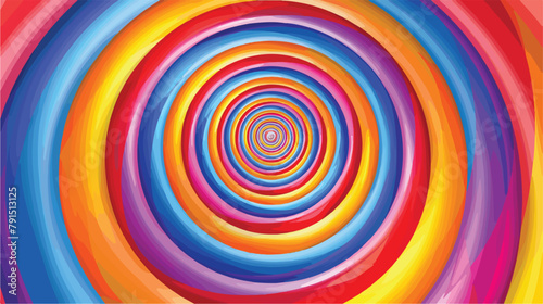 Multicolored spirals. Motion illusion. Vector illustration