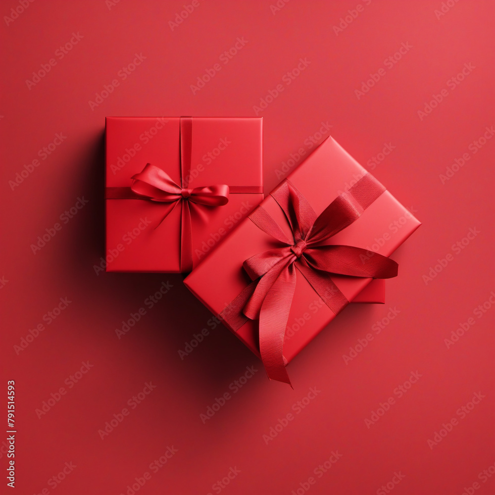 red gift boxes with red ribbons on red background red gift boxes with red ribbons on red background