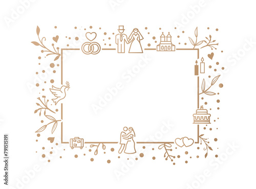 Wedding - golden decoration template