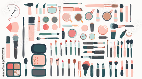 Makeup decorative cosmetics set. Beauty products make