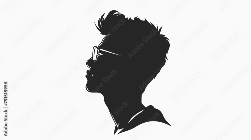 Male silhouette avatar profile picture on white background