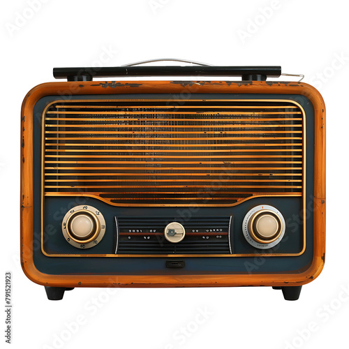 Retro classic radio isolated. Radio for music themes