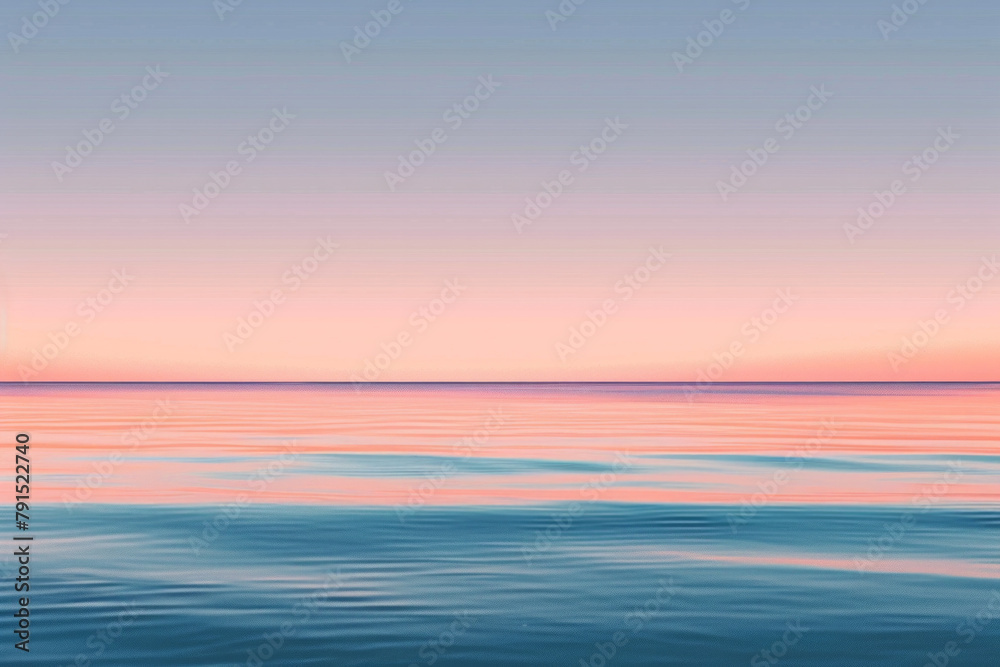 Serene beauty of a minimalist sunset, with a gradient of warm colors filling the sky above a tranquil horizon.