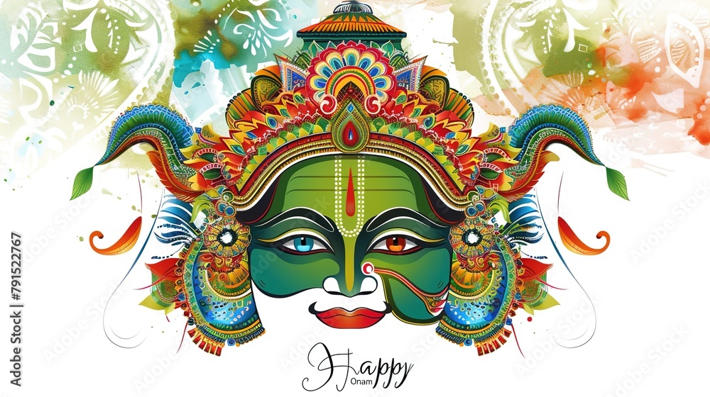 Fototapeta premium vector illustration of onam. Kerala Onam Greeting Card. illustration