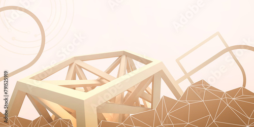 Abstract background. Education and learning of students concept with Internet technology and fast information transmission in the future. Yellow, Data Structure, banner, website, 3d rendering.