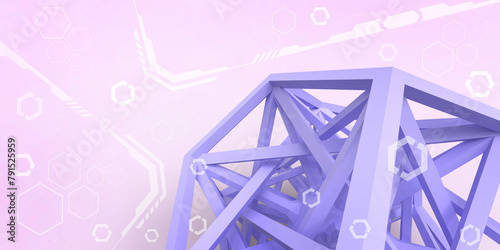 Abstract background. Internet Structure Concept and Technology Innovation with Science Experiments. Purple, Science, Science, Energy, banner, website, 3d rendering