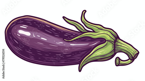 Eggplant line sketch aubergine from vegetable depar