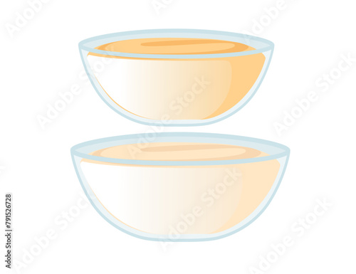 Glass bowl with dough vector illustration isolated on white background © An-Maler