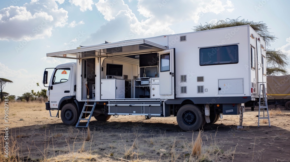 A mobile health clinic equipped with telehealth capabilities, demonstrating best practices in providing healthcare access to remote areas.