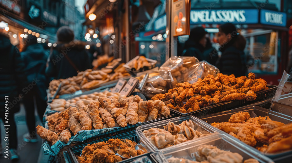 Variety of food items offered at a street fair