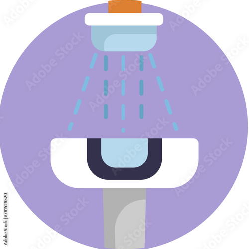 Salon Basin Icon: Depicts a streamlined hair sink used in beauty salons for washing and treating hair, symbolizing hygiene and care in hairstyling environments.