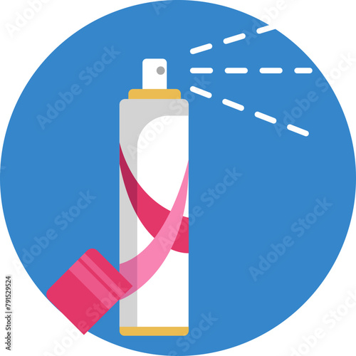 This icon features a sleek hair spray bottle, symbolizing the perfect tool for setting and maintaining any hairstyle with precision and hold. photo
