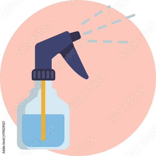 Represented by a sleek spray bottle with droplets, this icon indicates the tool used for hydrating and prepping hair, ensuring it's perfectly primed for styling.