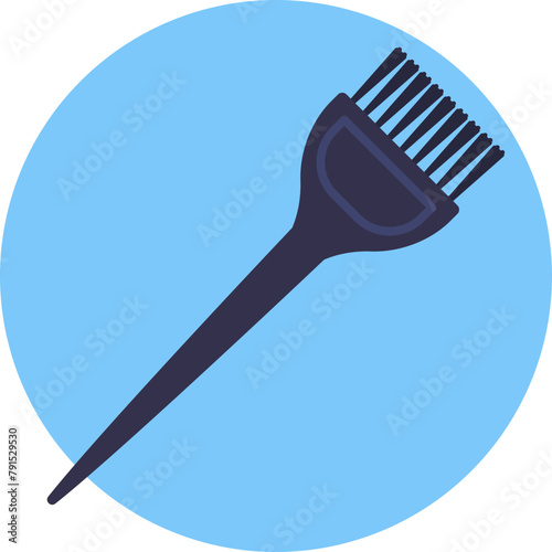 Depicting a sleek and functional hair dye brush, this icon captures the essence of hair coloring tools, perfect for use in apps and websites related to hair salon services and beauty tutorials.