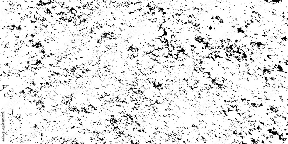 Dust overlay distress grungy effect paint. Black and white grunge seamless texture. Dust and scratches grain texture on white and black transparent background.	