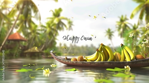 vector illustration of onam. Kerala Onam Greeting Card. illustration photo