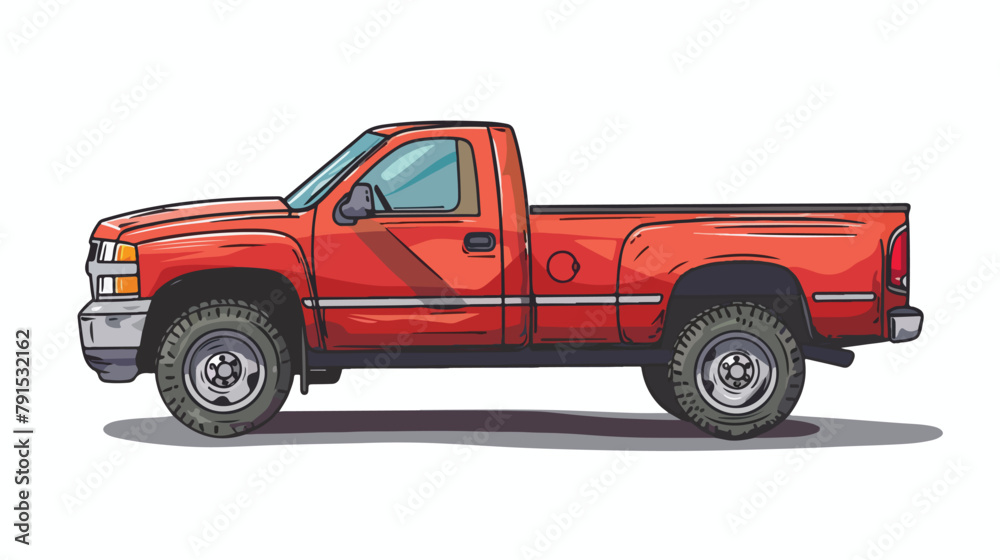 Pickup truck isolated. Vector flat style illustration