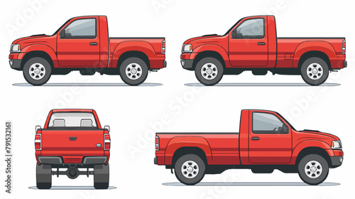 Pickup truck isolated. Pickup truck with side view background