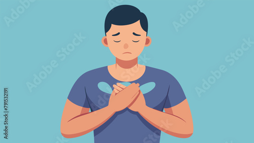 With their eyes closed a fighter gently touches the acupressure point on their chest using this od to help control their emotions and stay