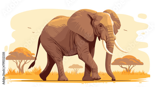Elephant animal wildlife nature safari vector desig