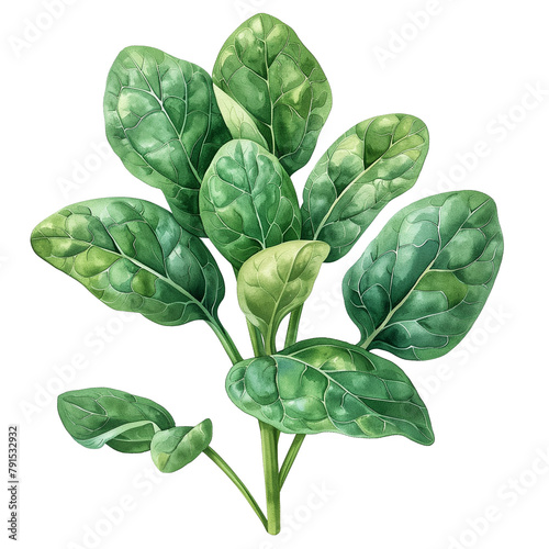 Spinach, Spinacia oleracea, Food Illustration photo