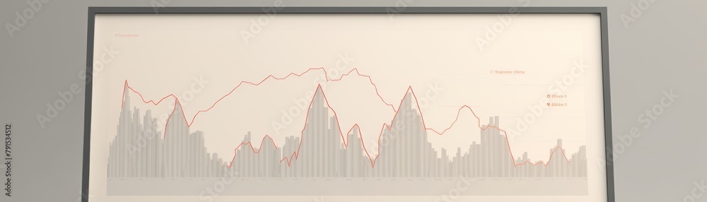 An animated graph on a tablet showing sharp peaks and troughs in vibrant red, representing the erratic movements typical of a volatile stock market