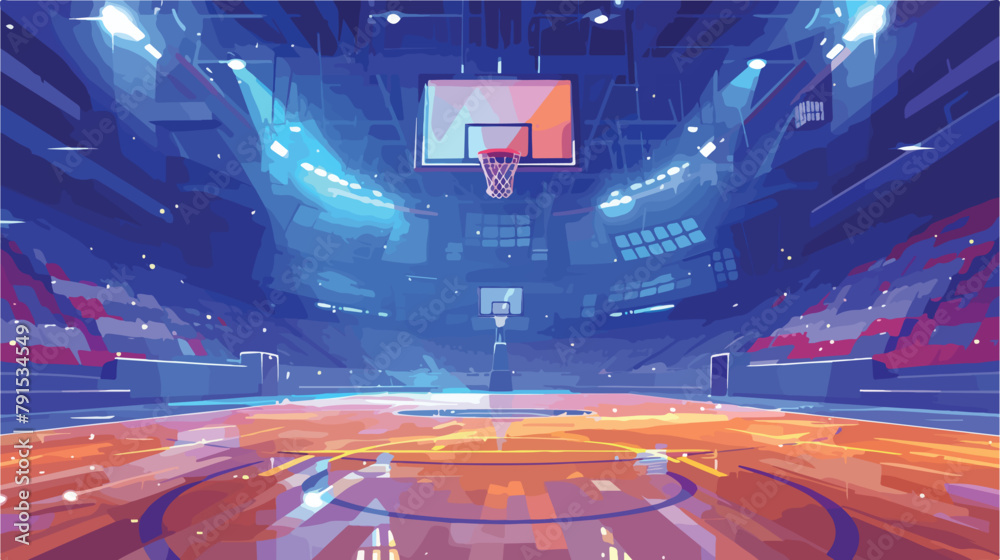 Empty basketball arena sport stadium vector illustr