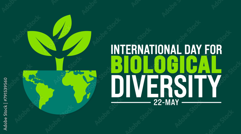 Naklejka premium international day for biological diversity background template. Holiday concept. use to background, banner, placard, card, and poster design template with text inscription and standard color. vector