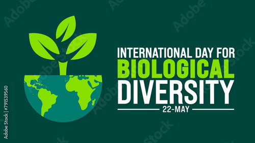 international day for biological diversity background template. Holiday concept. use to background, banner, placard, card, and poster design template with text inscription and standard color. vector